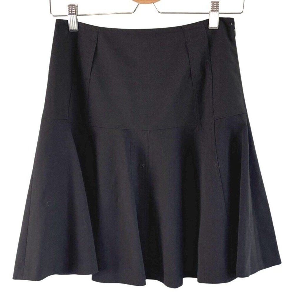 INC International Concepts Flare Skirt Black 2P Paneled Knee Length Consign